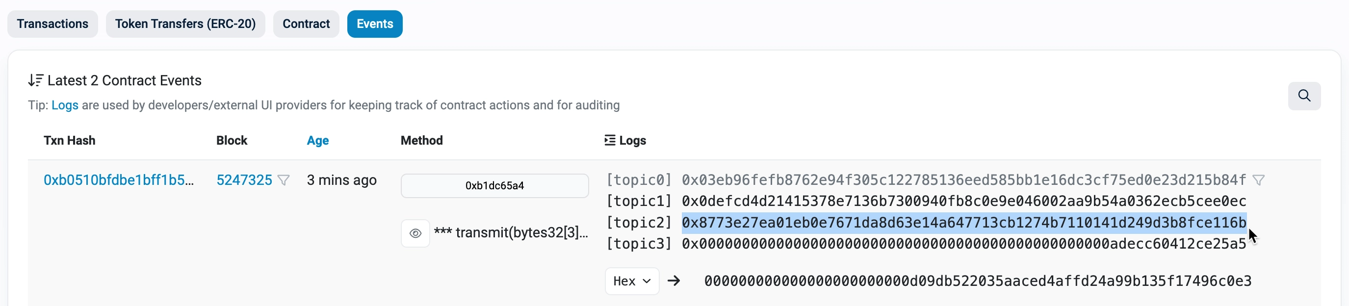 Chainlink CCIP - Message Tracker Message Confirmed Event